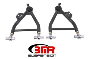Ford Mustang Control Arms - Lower - BMR Suspension - Adjustable Rod End & Tall Ball Joint - Black Hammertone - `94-`04